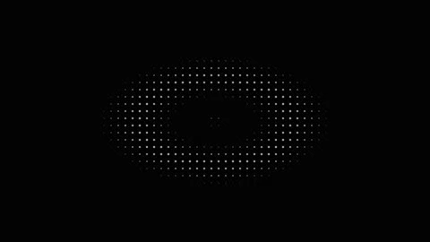 Pulsating halftone dot matrix pattern on black background Stock Footage 336359299