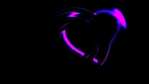 Pulsating heart swinging a pendulum, pink neon light on a black background Stock Footage 103990865