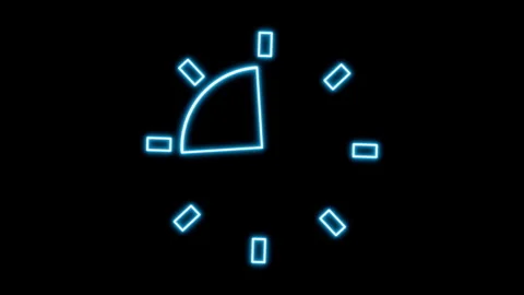 Pulsating HUD element blue neon target seamless loop 3d render. Display loading Video stock 289032806