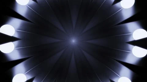 Pulsating hypnotic animation in center. Design. Dark background rays with Stock Illustration