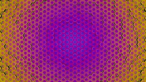 Pulsating hypnotic changes in the color of the hexagonal pattern. Seamless loop. Stock Footage 121766022