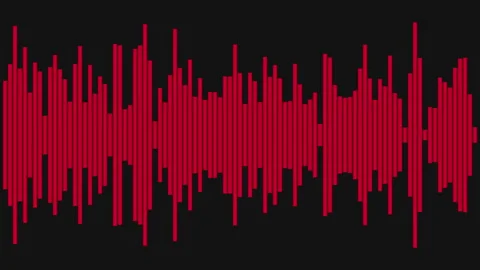 Pulsating indicator for recording sound or playing melody, on black backgroun Stock Footage 278915883