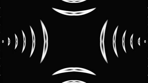 Pulsating light pattern. Black and white abstract ornament of animated circles, Stock Footage 247683064