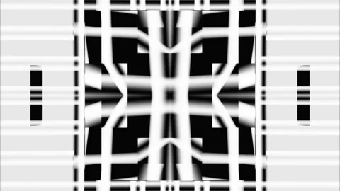 Pulsating light pattern. Black and white abstract ornament of animated circles, Stock Footage 247683093