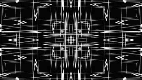 Pulsating light pattern. Black and white abstract ornament of animated circles, Stock Footage 247683146