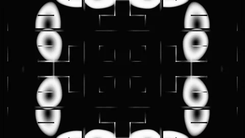 Pulsating light pattern. Black and white abstract ornament of animated circles, Stock Footage 247683191