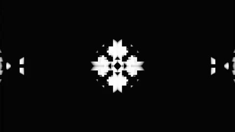 Pulsating light pattern. Black and white abstract ornament of animated circles, Stock Footage 247683205