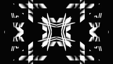 Pulsating light pattern. Black and white abstract ornament of animated circles, Stock Footage 247683225