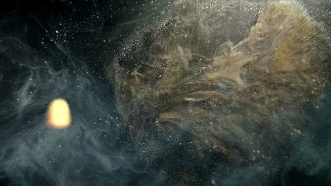 Pulsating luminous strange object  through outer space. Stock Footage 98924359
