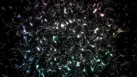 Pulsating matter.Digital Data Points Network . Seamless loop. Stock Footage 98650201