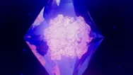 Pulsating Molten Mass Within Translucent Diamond Spinning Endlessly - Vj Loop Stock Footage