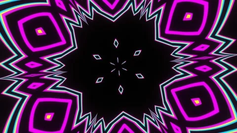 Pulsating multi-colored abstract patterns of flowers. Stock Footage 194188615