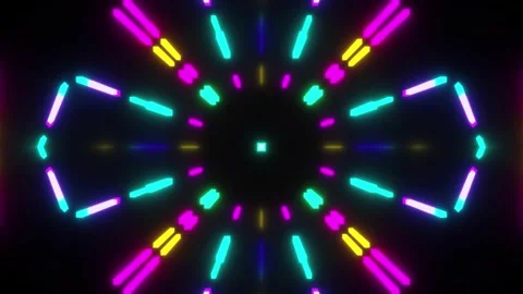 Pulsating multicolored rays vj loopabstract background Stock Footage 198714043