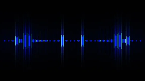 Pulsating music impulse vibration isolated on black. Multimedia element Stock Footage 254294198