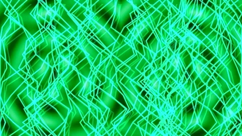 Pulsating neon abstract tech pattern flow on bright lime yellow screen Stock Footage 339786280