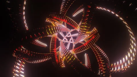 Pulsating neon VJ Loop. 3D graphics for music stage transition, shows, retro Stock Footage 205078290