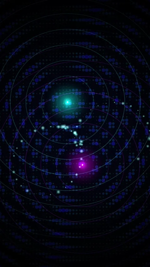 Pulsating network connection of abstract blue energy and digital technology.. Stock Footage 345492609