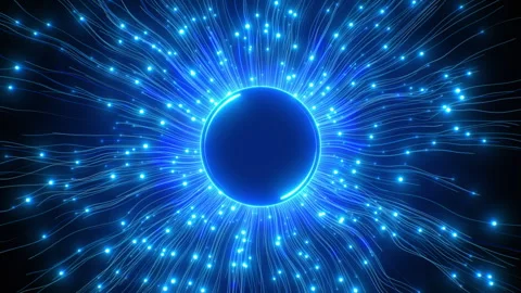 Pulsating Neural Network Symbol Loop 3d Animation. Empty Central Node is Useful Stock Footage 306163761