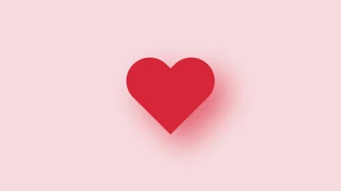 Pulsating or pounding 2D Animation of a Red Heart Beating. Valentine's Day Stock Footage 152721712