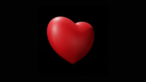 Pulsating or rotaiting 3D Animation of a Red Heart Beating. Valentine's Day Stock Footage 228820877