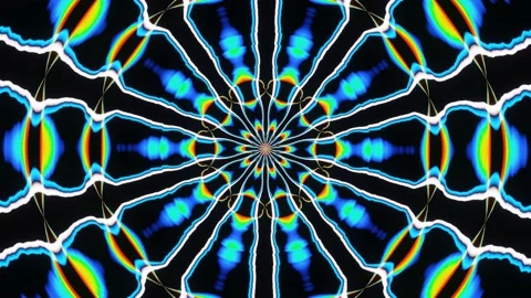 Pulsating overflows of a multi-colored kaleidoscope Stock Footage 173603581