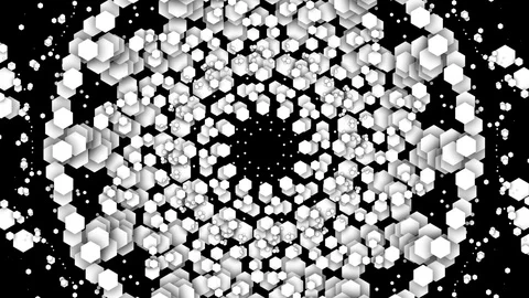 Pulsating patterns of white color. VJ background. Stock Footage 83351225