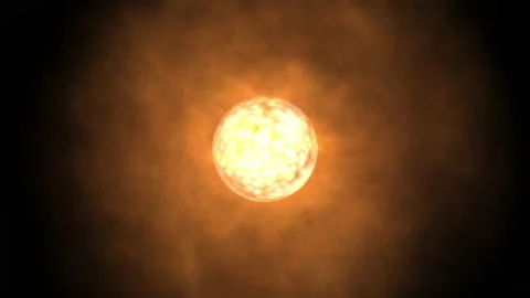 Pulsating planet imploding in a glaring energy ball with a huge detonation Stock Footage 153985537