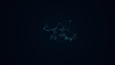 Pulsating Plexus Grid Loop - Connected Dots Network Tech Backdrop Video stock 341786566