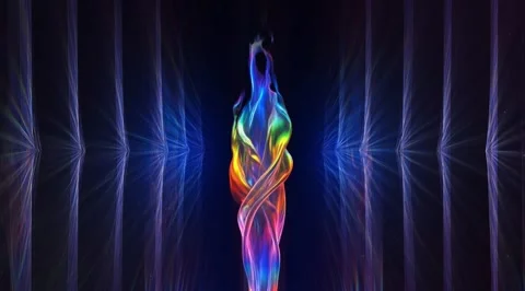 Pulsating Psychedelic iridescent holographic light energy Stock Footage 331451245