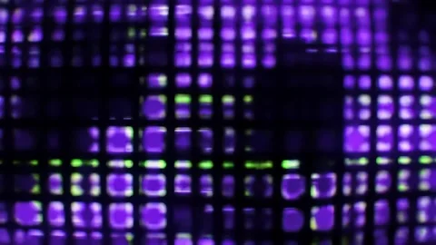 Pulsating Purple Grid Lights with Subtle Green Accents Stock Footage 313348731