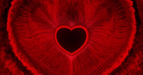 Pulsating Red Heart Loop. Abstract, organic texture with a beating heart Stock Footage 307528948
