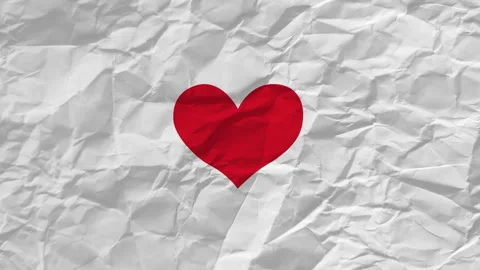 Pulsating red heart on paper background. Stop motion animation. Valentine's Day Video stock 169240672