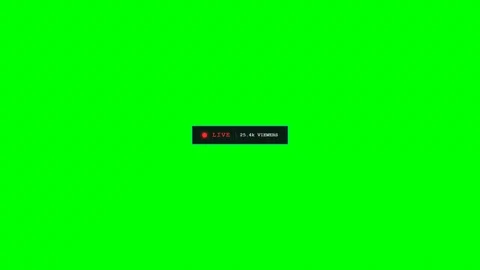 Pulsating red live stream broadcast badge on green screen 库存影片 343494322