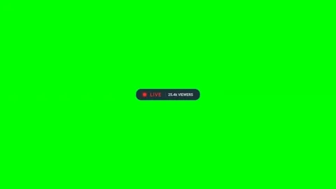 Pulsating red live stream broadcast badge on green screen Vídeo Stock 344371652