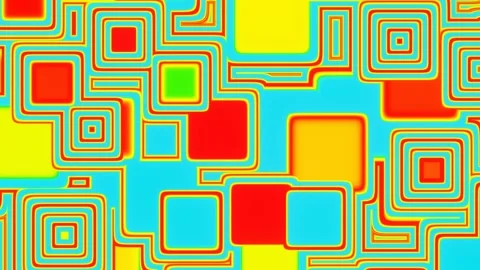 Pulsating resizing multi-colored squares VJ Loop Stock Footage 185670629