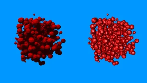 Pulsating , rotating, cluster of large Buckyballs Stock-Footage 96503492