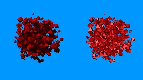 Pulsating , rotating, cluster of large octahedrons Stock Footage 96505361