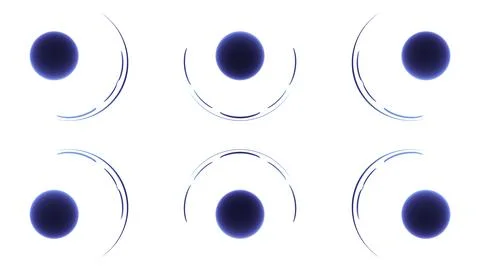 Pulsating rows of circles on white background. Motion. Pulsating circles with Stockillustratie
