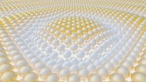 Pulsating sheres animated as waves Stockbeeldmateriaal 145263579