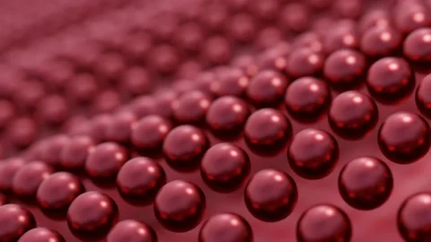 Pulsating sheres animated as waves Stockbeeldmateriaal 145263598