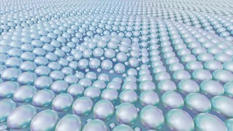 Pulsating sheres animated as waves Stockbeeldmateriaal 145431272