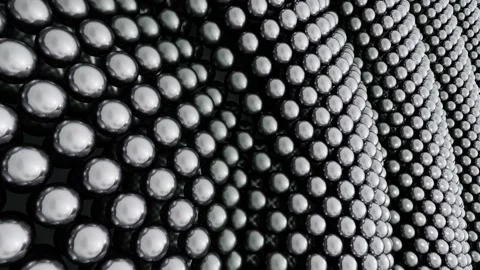 Pulsating sheres animated as waves Stockbeeldmateriaal 145967278