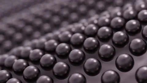 Pulsating sheres animated as waves Stockbeeldmateriaal 145967561