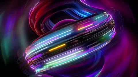 A pulsating sphere in a spiral Stock Footage 145912646