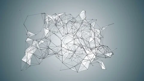 A pulsating structure in the center of the screen. cinematic plexus network Stock Footage 83273194