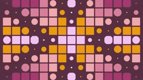 Pulsating Symmetrical Geometric Grid Loop Plum and Orange Stock Footage 344248529