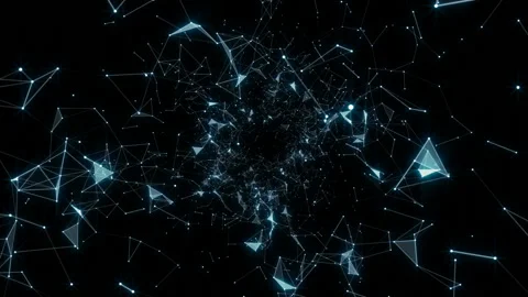 Pulsating tonnel. Geometric space. Plexus background. Seamless loop. Stock Footage 94149955