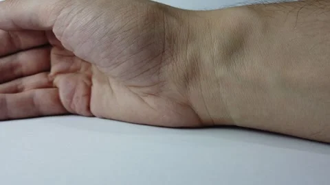 Pulsating Vein in the Hand Stock Footage 252059534