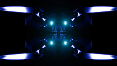 Pulsating VJ loop with neon lights creates a vibrant disco atmosphere Stock Footage 293149102