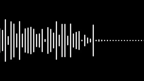 Pulsating white audio waveform equalizer on a black background representing Stock Footage 334668241